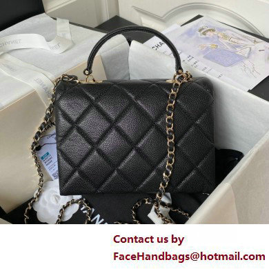 Chanel Grained Calfskin  &  Gold-Tone Metal Small Flap Bag with Top Handle AS4711 Black 2025